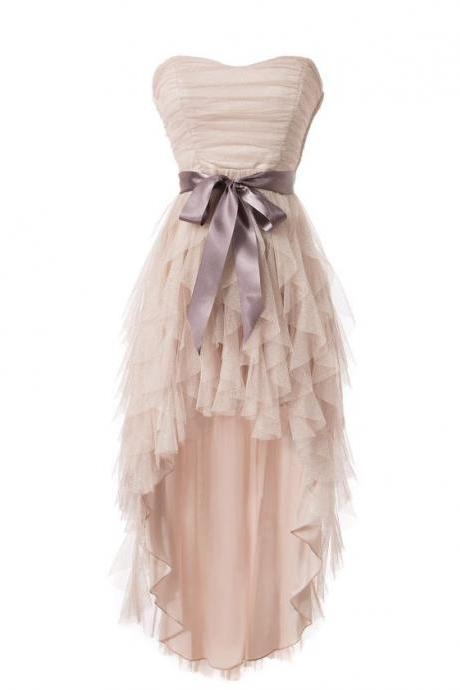 Bowknot Prom Dress,Chiffon Prom Dress,High Low Prom Dress,Fashion Homecoming Dress,Sexy Party Dress, New Style Evening Dress