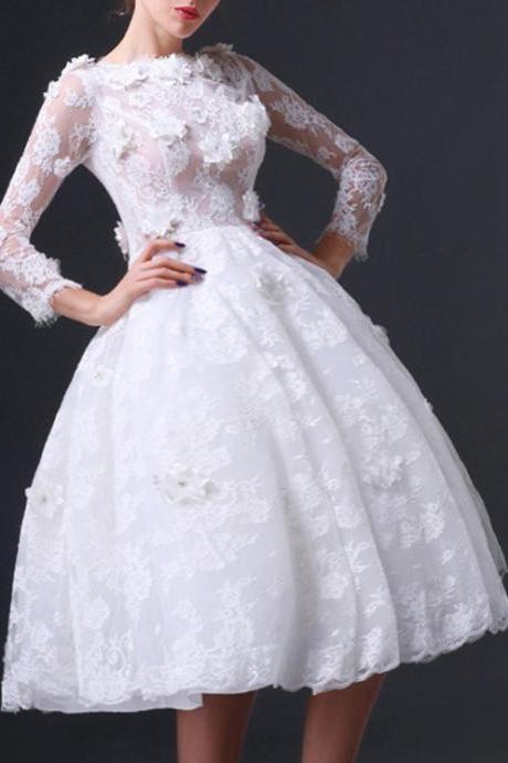 Floral Prom Dress,Lace Prom Dress,White Prom Dress,Fashion Homecoming Dress,Sexy Party Dress, New Style Evening Dress