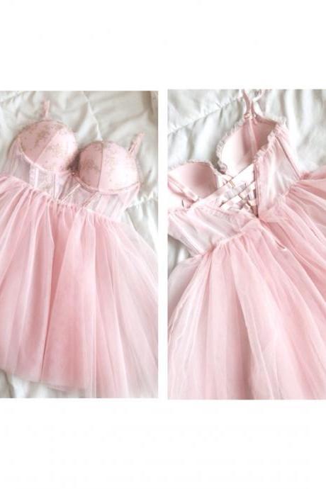 Short Prom Dress,Pink Prom Dress,Spaghetti Prom Dress,Fashion Homecoming Dress,Sexy Party Dress, New Style Evening Dress