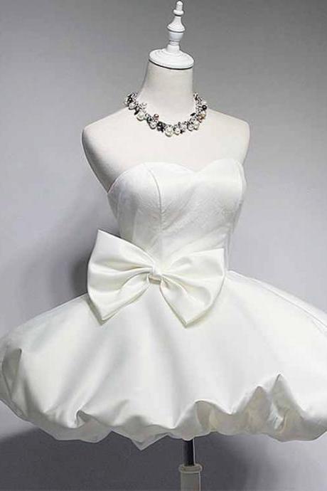 White Prom Dress,Bowknot Prom Dress,Sweetheart Prom Dress,Fashion Homecoming Dress,Sexy Party Dress, New Style Evening Dress