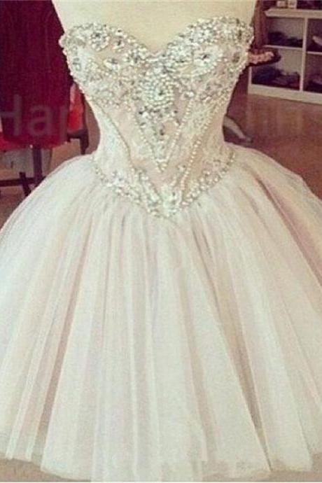 Beaded Prom Dress,Sweetheart Prom Dress, Fashion Homecoming Dress,Sexy Party Dress,Custom Made Evening Dress