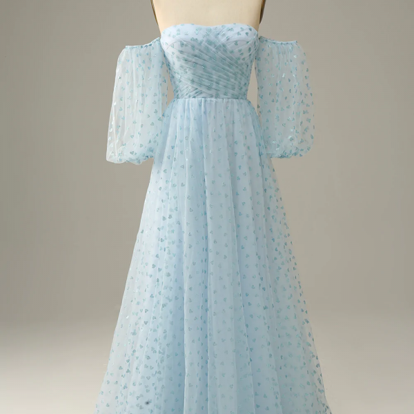 V-neck Chiffon and Lace Long Boho Dresses Sky Blue Plus Size