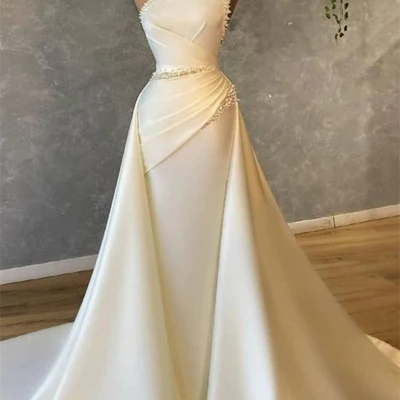 Spaghetti Straps Chiffon Beading Sleeveless Prom Dresses