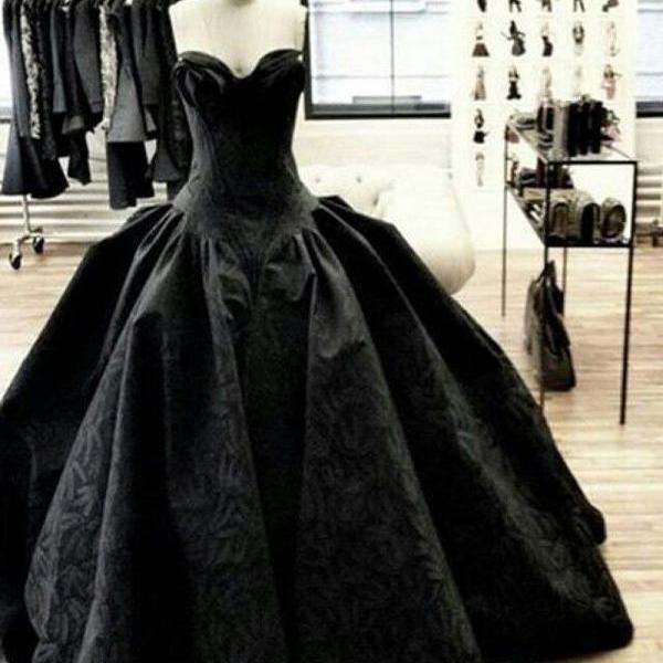 Modest Quinceanera Dress,Sweetheart Ball Gown,Black Prom Dress,Fashion ...