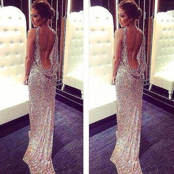 Backless Prom Dress Sparkly Prom Dress Fashion Prom Dress Sexy Party