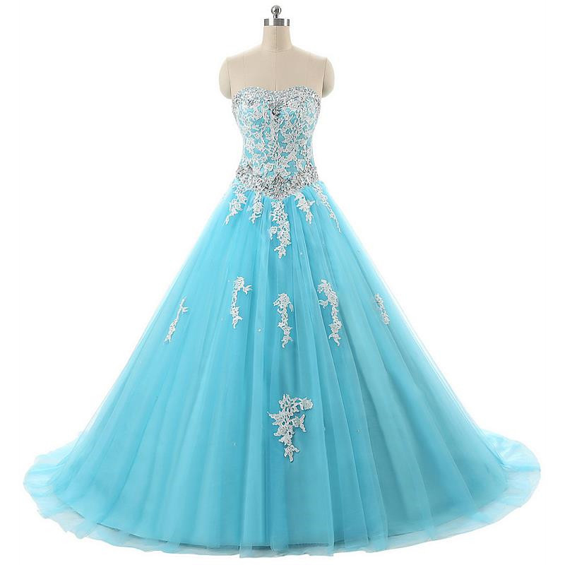 Light Blue Prom Dress,ball Gown Prom Dresses,long Elegant Prom Dress ...
